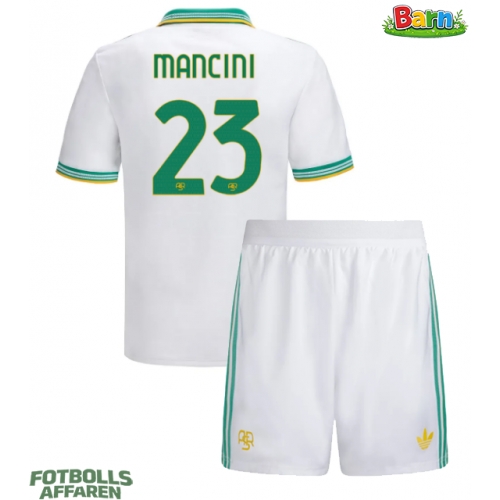 AS Roma Gianluca Mancini #23 Tredjeställ Barn 2025-26 Kortärmad (+ Korta byxor)